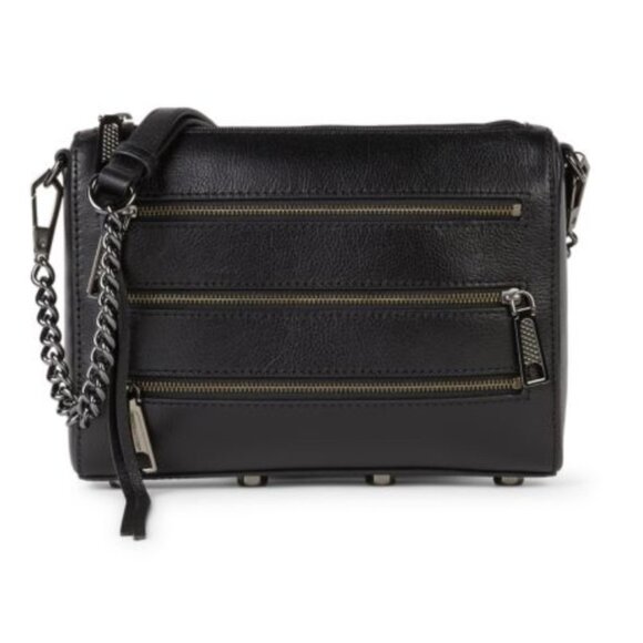Rebecca Minkoff Mini 5 Zip Leather Crossbody Bag - Picture 1 of 4